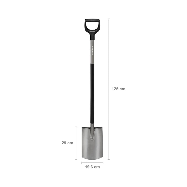 Fiskars Ergonomic Gärtnerspaten rund, grau