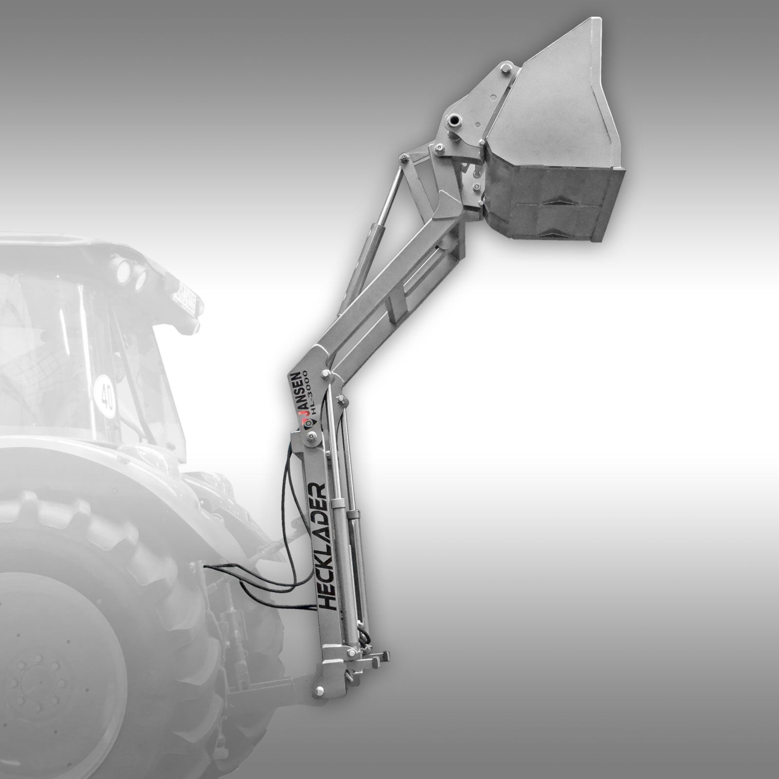 Hecklader Jansen HL-3000, hydr. Heckschaufel,Bauernlader,Euroaufnahme