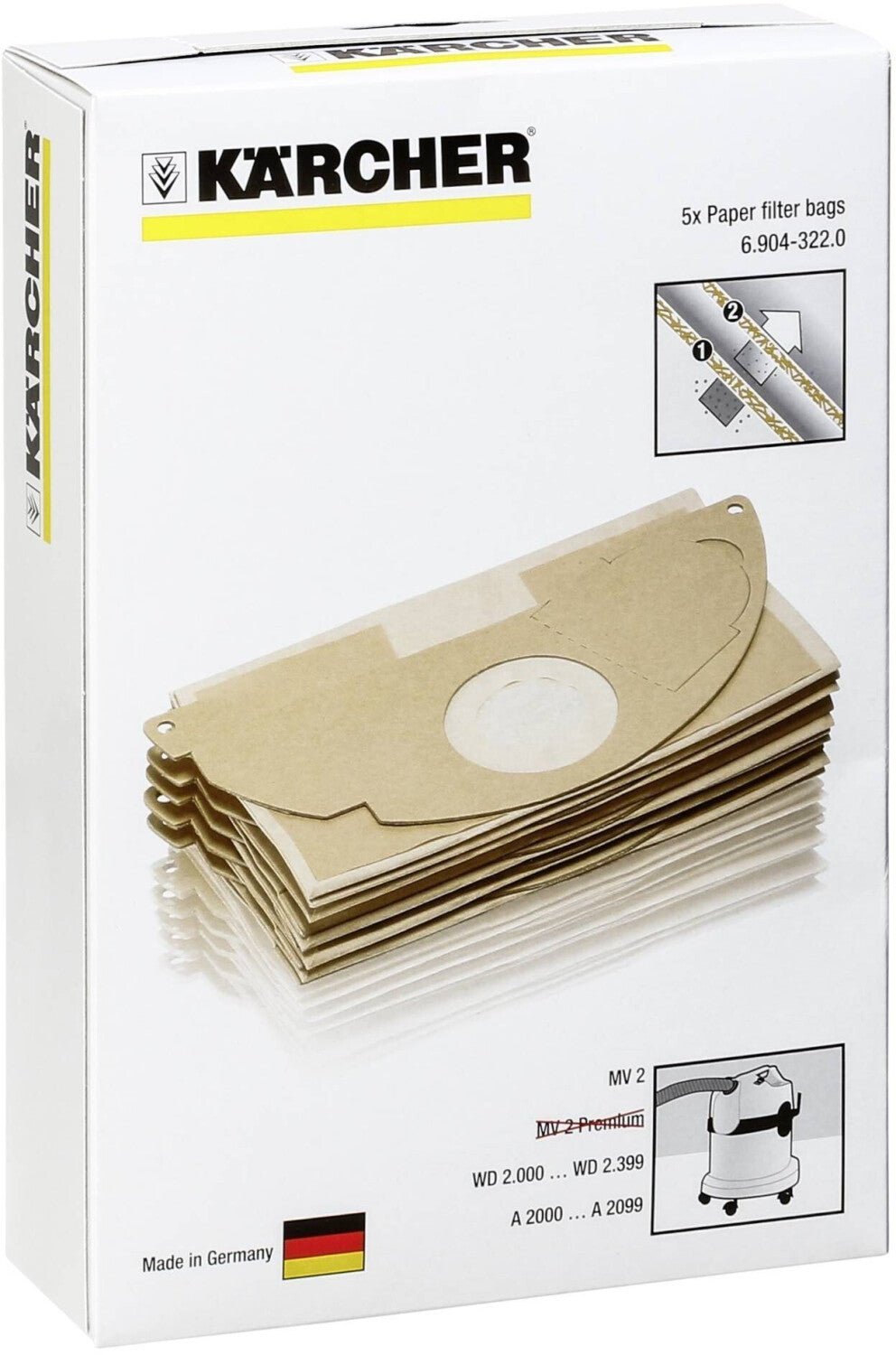 Kärcher Papierfiltertüten für WD/ MV und A
