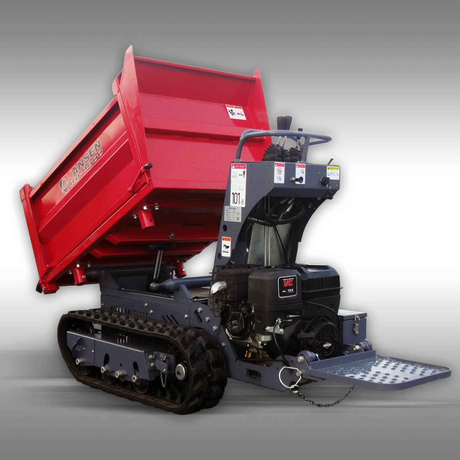 Raupendumper Jansen RD-1000, Kettendumper Motordumper, 3 Seiten-Kipper