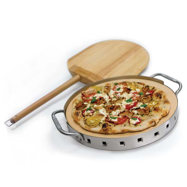 Broil King Pizzastein Set mit Gestell und Pizzaschieber