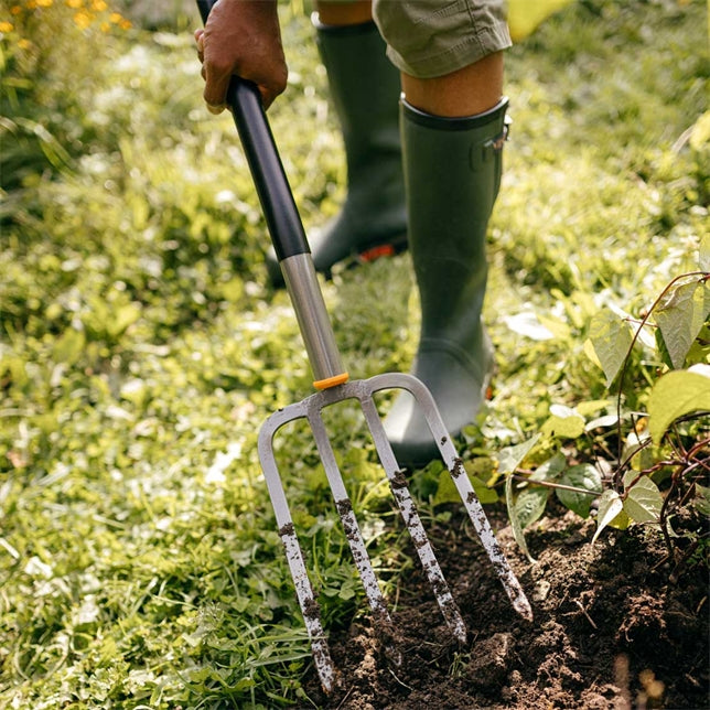 Fiskars Ergonomic Spatengabel, grau