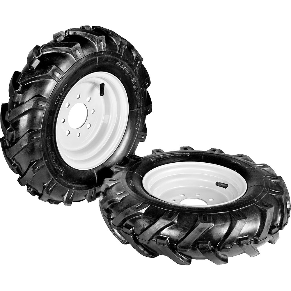 Grillo „Tractor“ Räder ohne Verstellfelgen mit 2 Positionen 4.00-8 (Paar) für G 107d - G 55 - G 84 - G 85d - GF 2 - GF 3 - GF 3DF