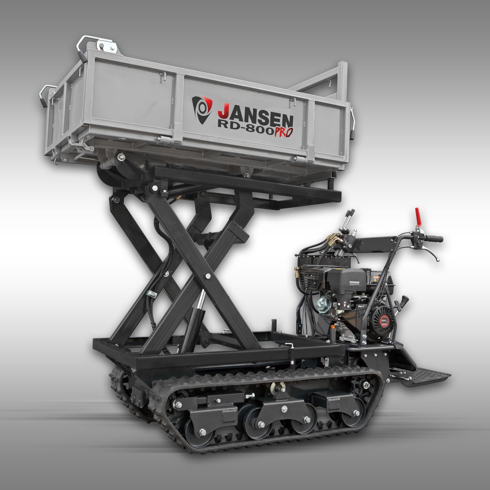 Raupendumper Jansen RD-800pro, hydraulisch, Hochkippsystem,13 PS, Kettendumper