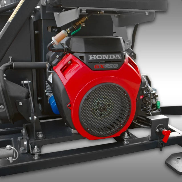Jansen GTS-5000H Gartenschredder Benzinbetriebener Profi-Häcksler mit hydraulischem Einzug, HONDA GX690H & Anti-Stress-Funktion