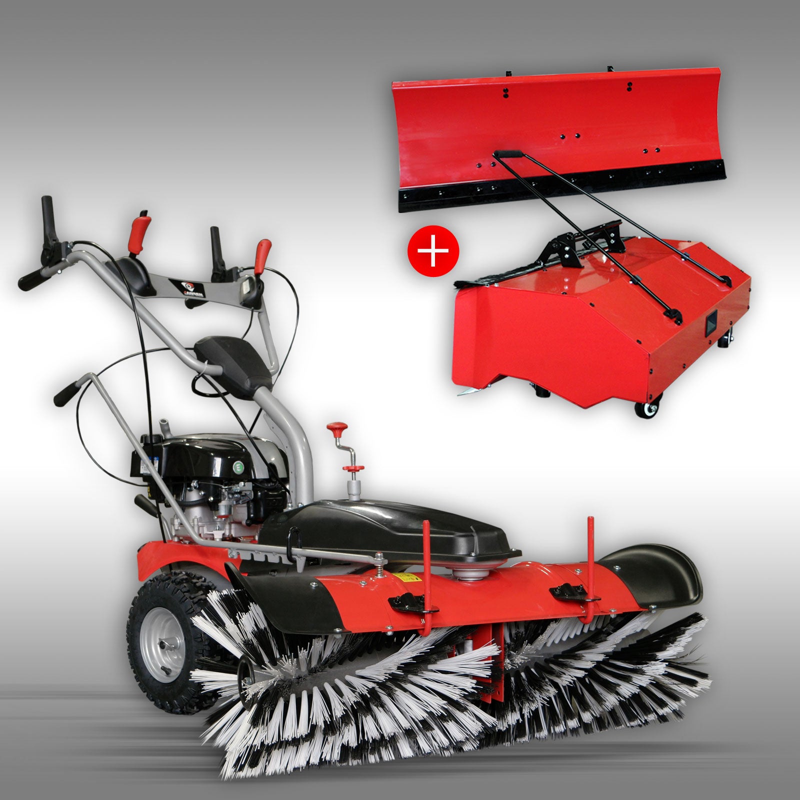 Kehrmaschine Jansen MKB-500BS, B&S 750EX Serie inkl. Schneeschild und Behälter