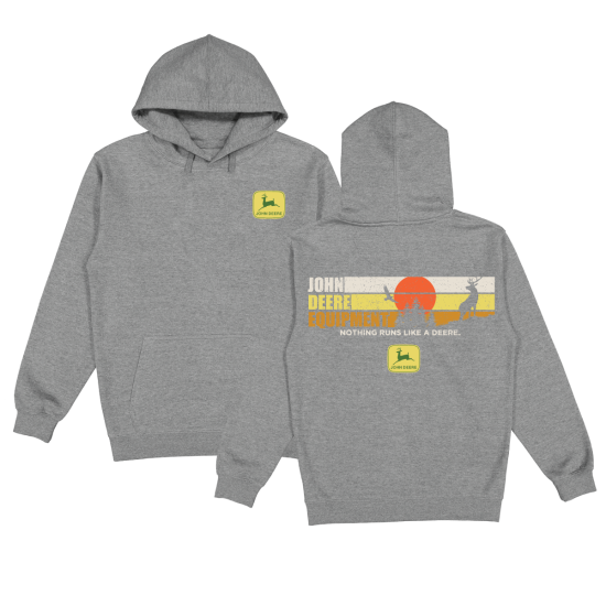 John Deere Kapuzensweatshirt Grau